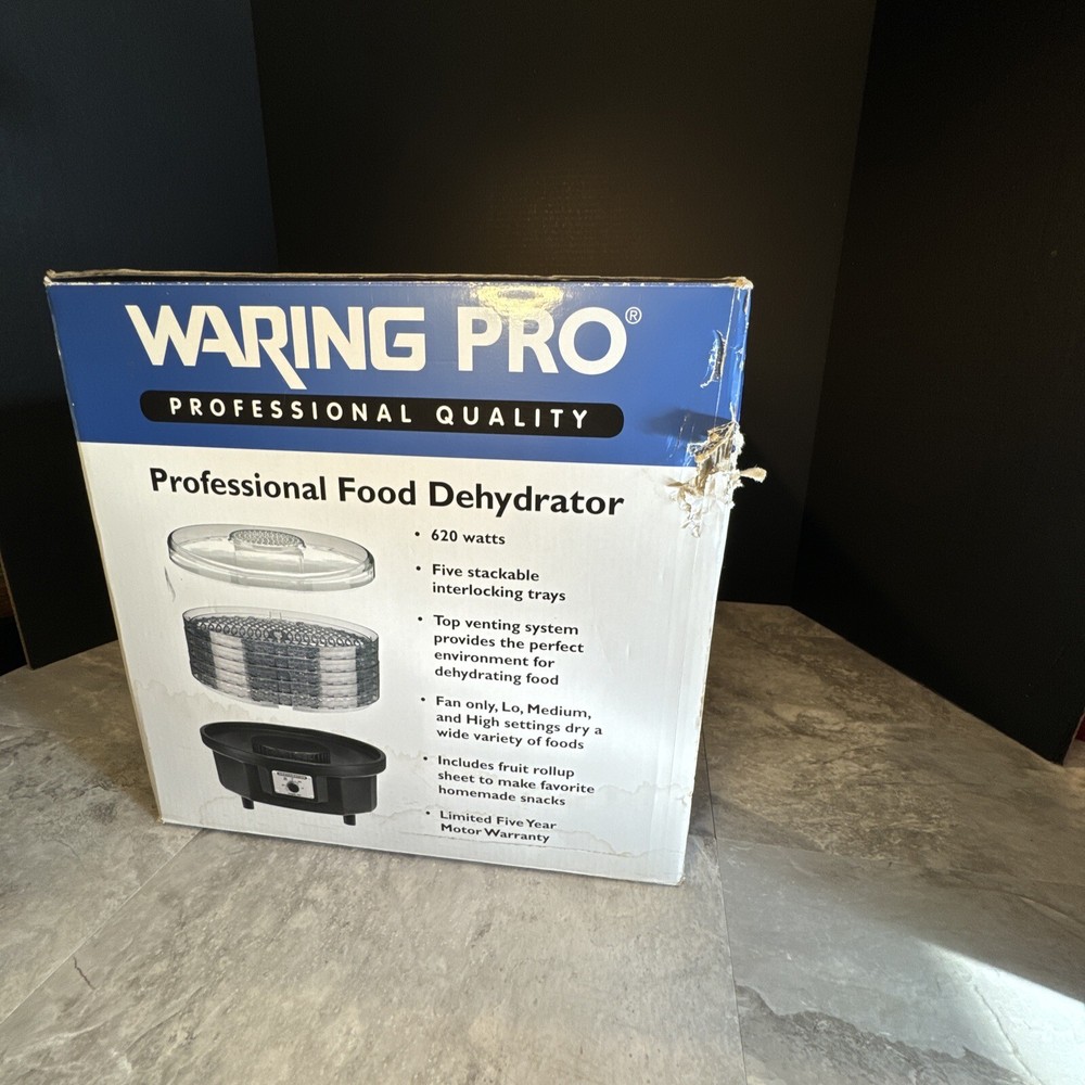 NEW Waring Pro DHR30 Pro Dehydrator 5 Stackable Trays Dry Herbs Fruit & Jerky