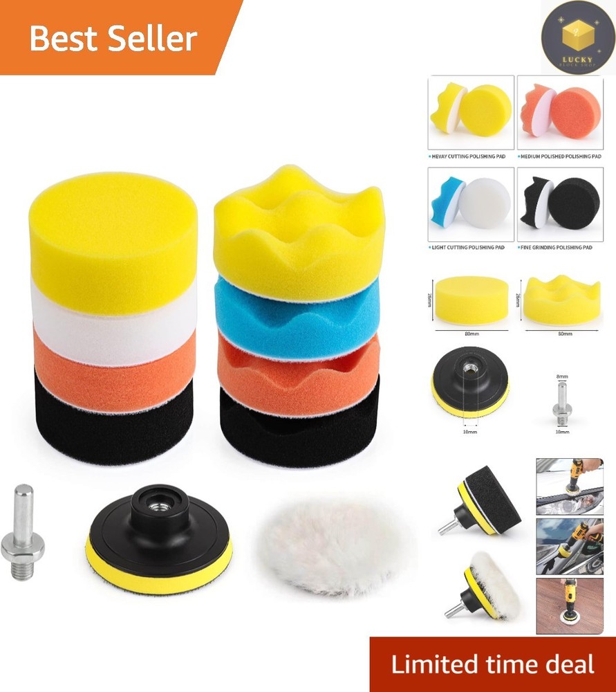 Car Polish & Wax Kit: 11 High-Performance 3-Inch Buffing Pads -  Quality