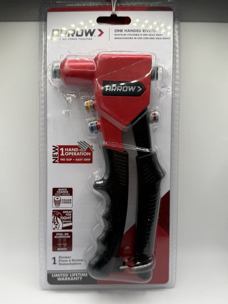 Arrow RT188M One Hand Riveter Tool Quick Change Color Coded Heads