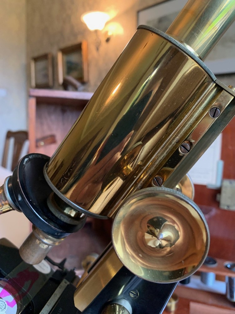 Vintage W. Watson & Sons Ltd - Bactil Monocular Brass Microscope - c1930, Cased