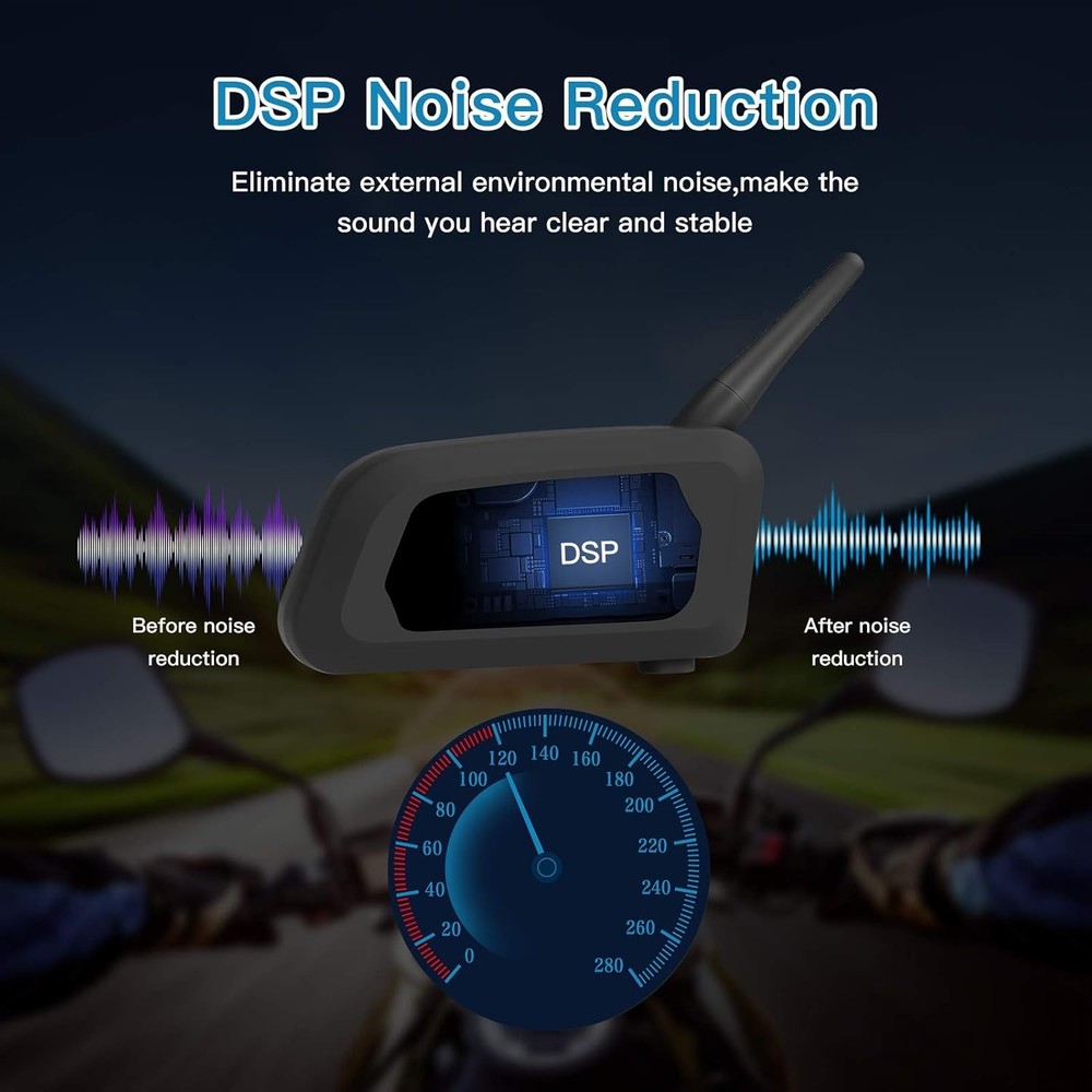 2Pcs V6 Pro Motorcycle Helmet Bluetooth Intercom Headset 6 Riders Communication