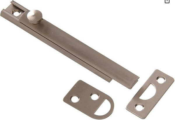 Hillman Solid Brass Surface Bolt 853122 SatinNickel Hardware Essentials Security
