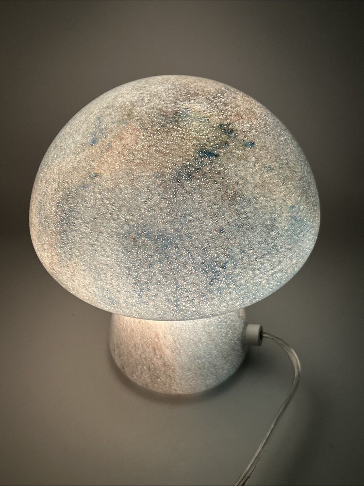 Celestial Inspired Mushroom Glass Table Lamp  Whimsical Boho Rounded Top -EUC