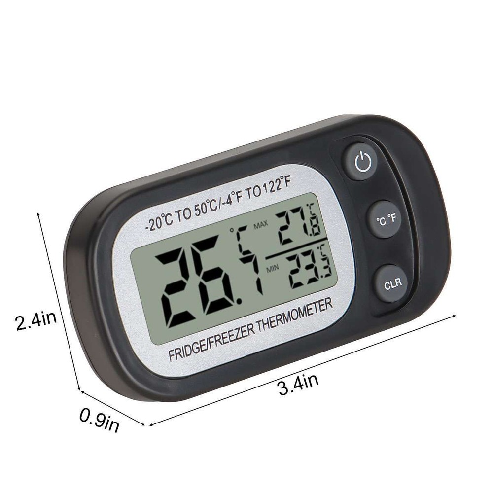 Refrigerator Thermometer Digital Fridge Freezer Waterproof Large LCD Display US