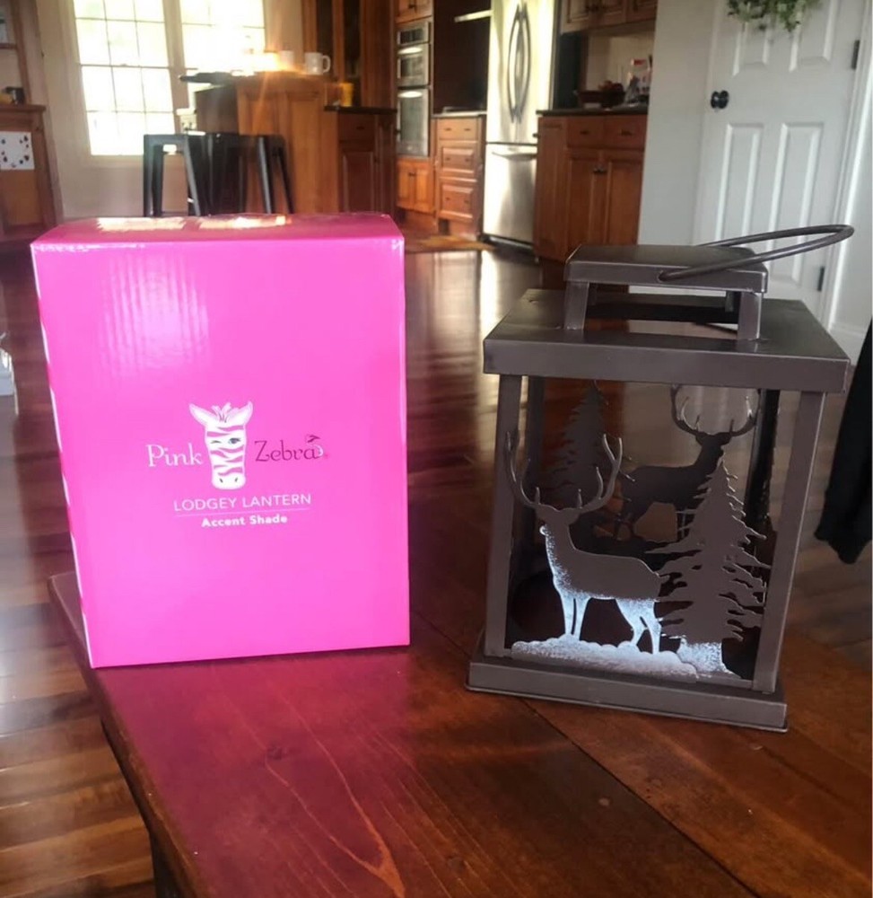 Pink Zebra Lodge Lantern