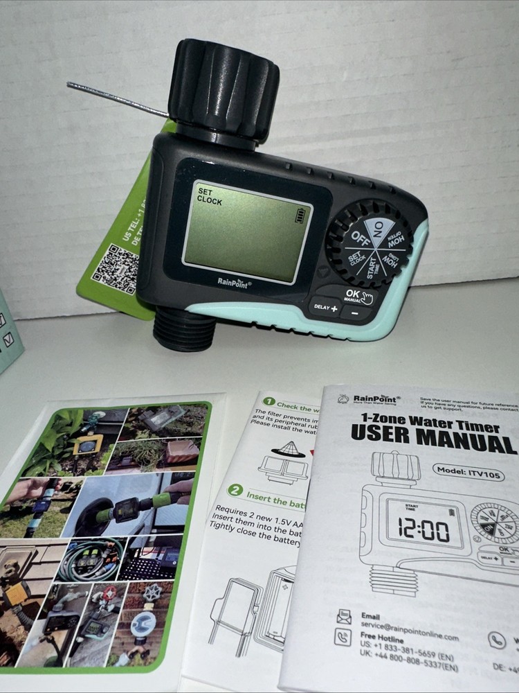 RainPoint 1-Zone Water Timer Model ITV105 —-f8