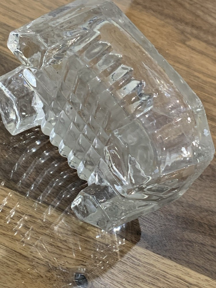 Antique EAPG Master Salt Dip Cellar Octagon Clear Pressed Glass Footed Rectangle