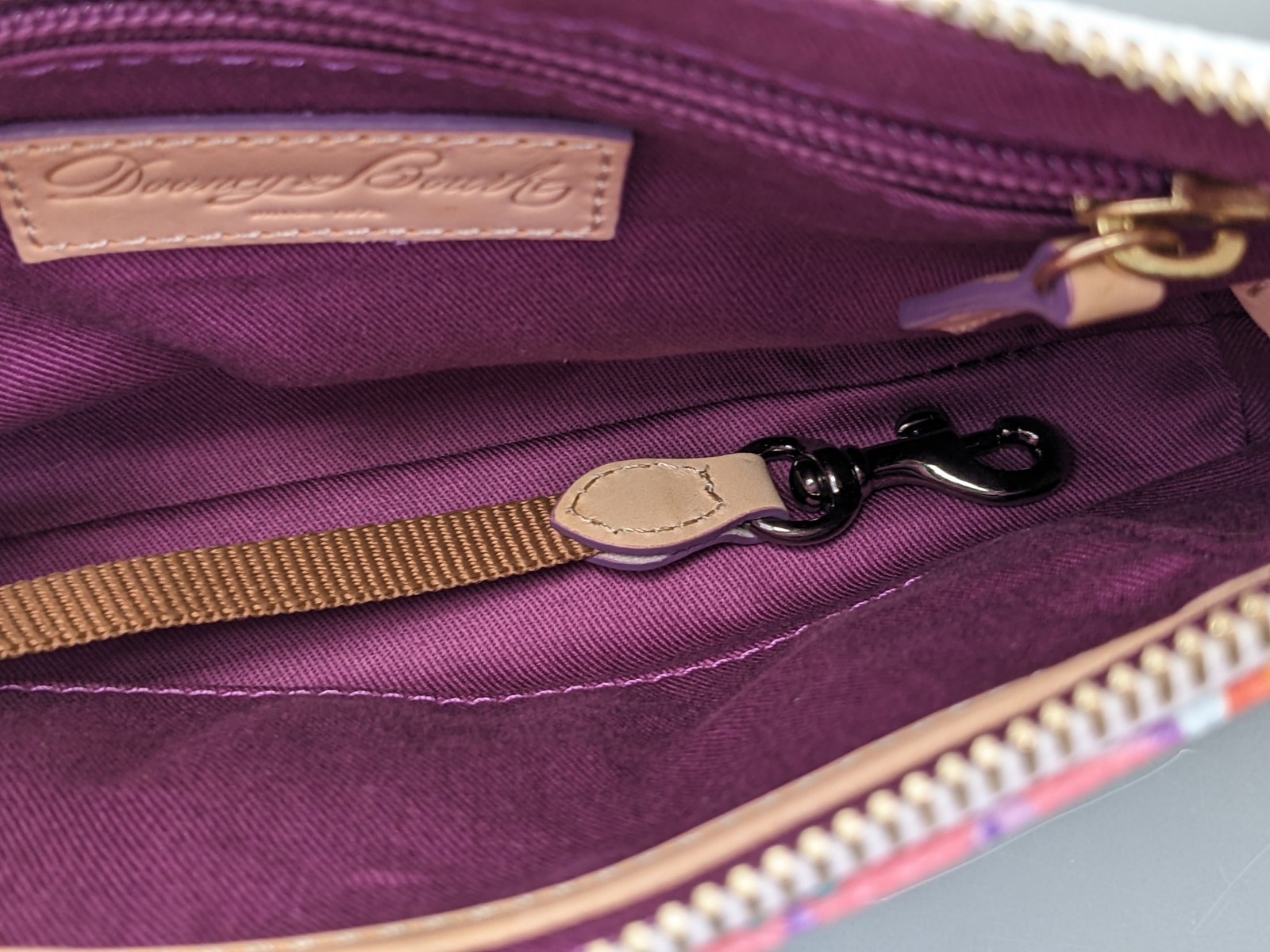 Disney Parks Dooney & Bourke Pouchette Crossbody Bag Epcot Flower Garden Lt Blue