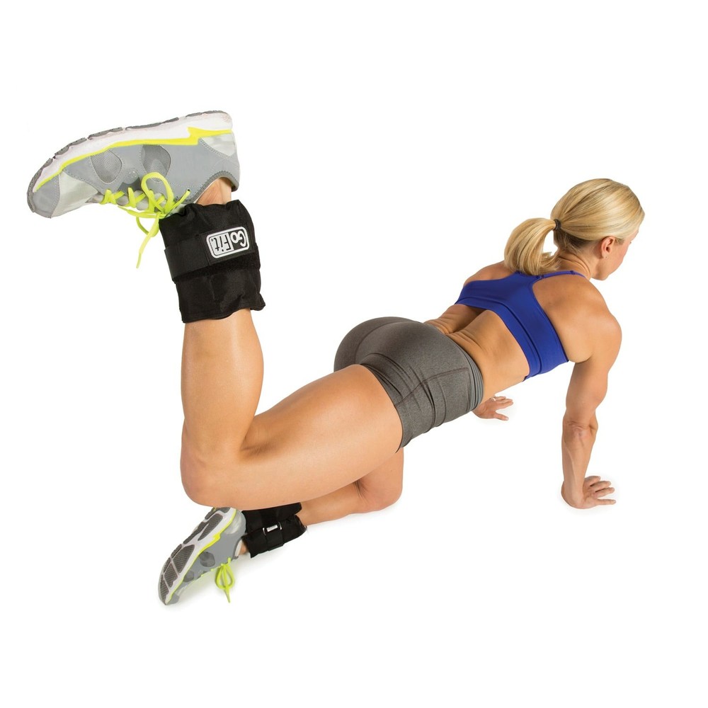 Adjustable Ankle Weights 1-5lbs Strength Training Black 2-Pack Set
