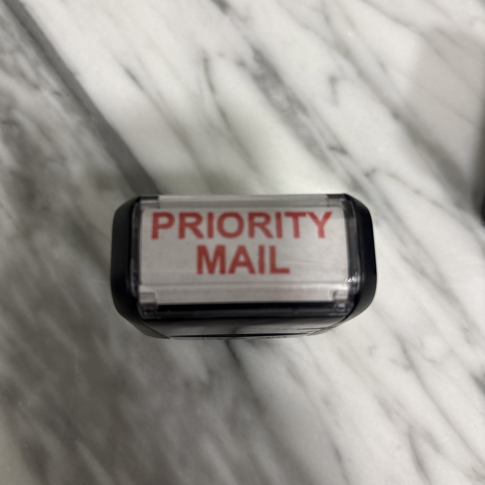 Self Inking Rubber Stamp FIRST CLASS PRIORITY MAIL & MEDIA MAIL Medium Size