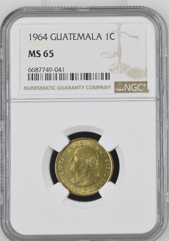 Guatemala 1 Centavo 1964 NGC MS 65