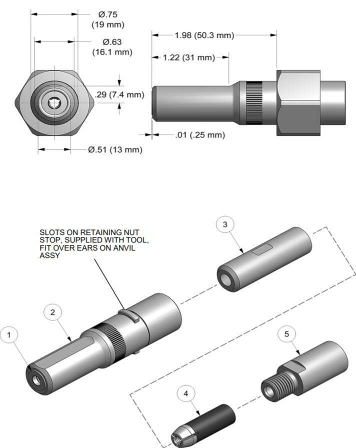 Gage Bilt 08MAX-752B-20 Pulling Head installs 1/4" CherryMAX style fasteners.
