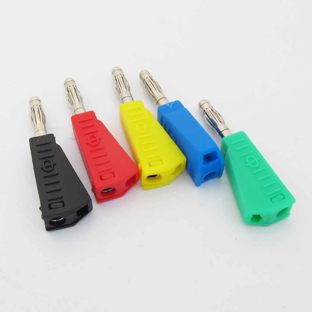 4 sets 5 Colors Stackable Brass 4mm Banana Plug Lantern Speaker Cable Connector
