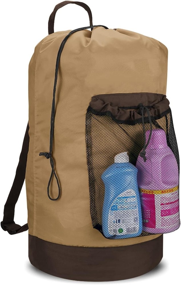 Backpack Laundry Bag Laundry Backpack W/ Shoulder Straps & Mesh Pocket Durable