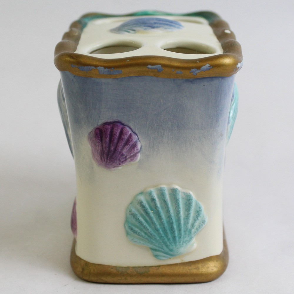 Springmaid Shell Isle Ceramic Toothbrush Holder