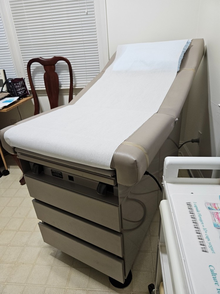 medical exam table stirrups