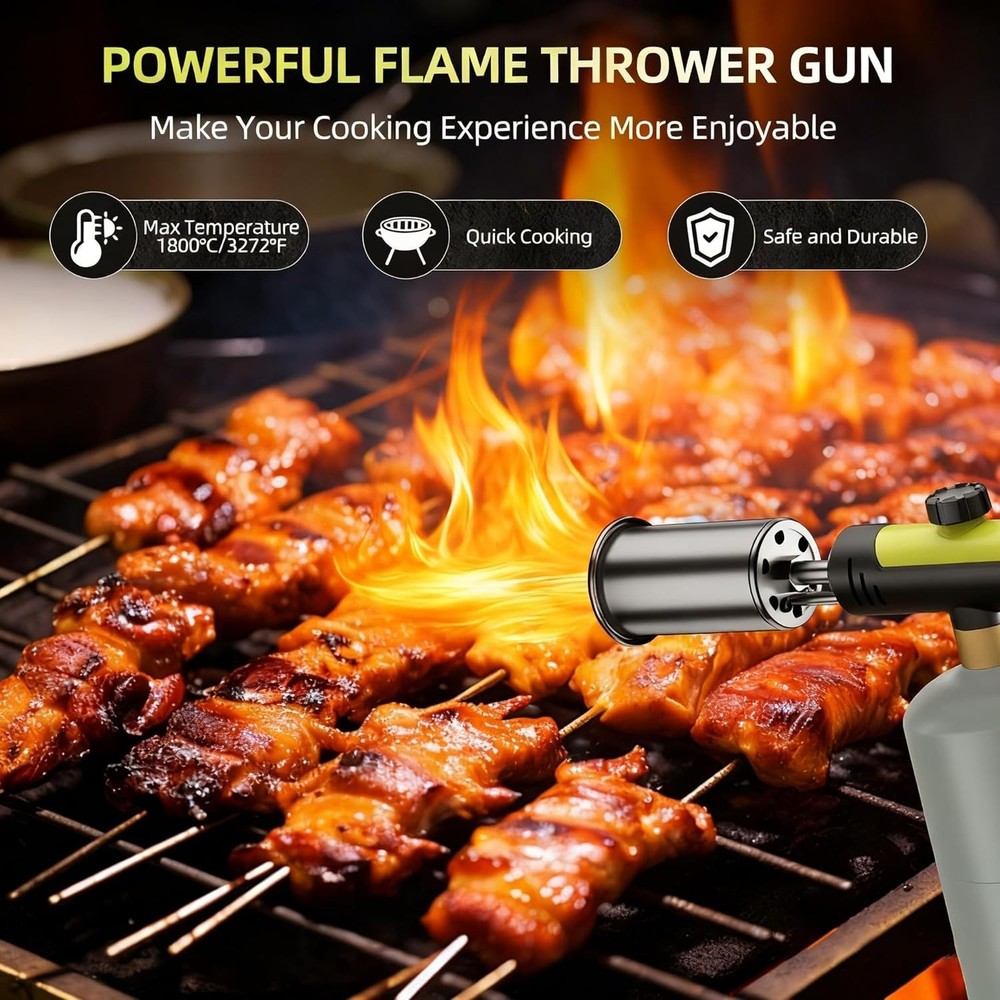 Powerful Propane Torch,Kitchen Cooking Torch With One-Touch Max Fire, Charcoa...
