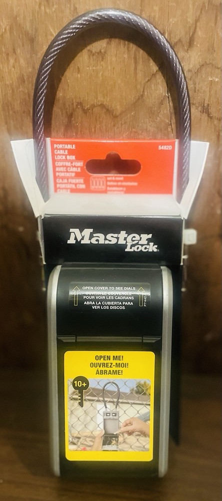 MASTER LOCK 5482D Large Outdoor LOCK BOX with Removable Cable & Combination Dial