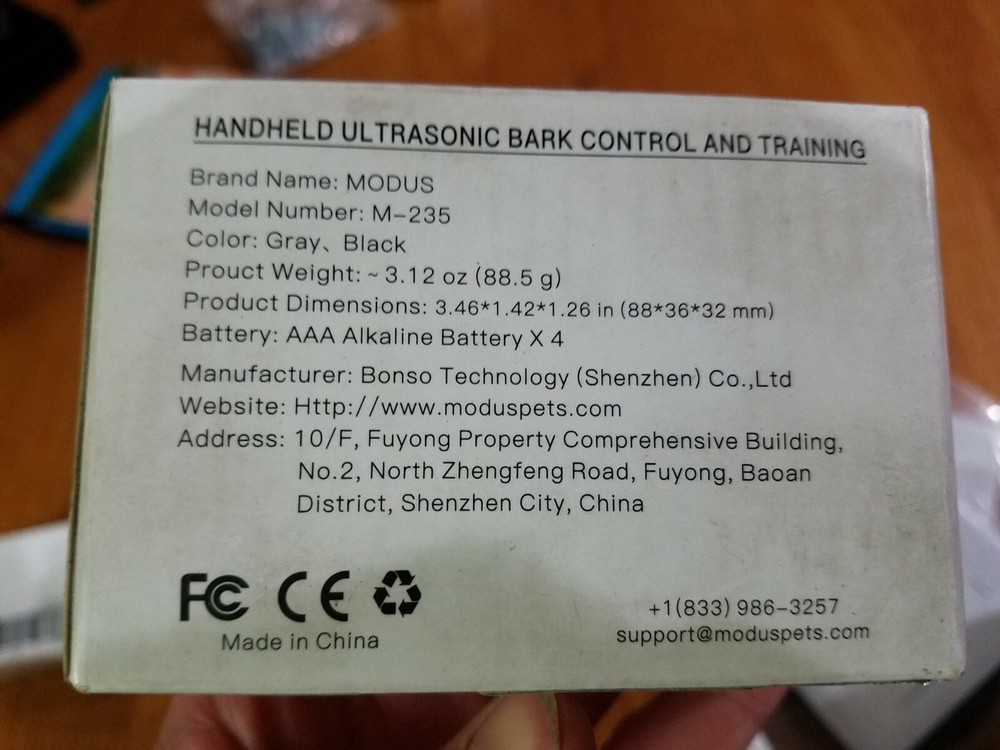 MODUS HANDHELD UL TRASONIC BARK CONTROL AND TRAINNING 235
