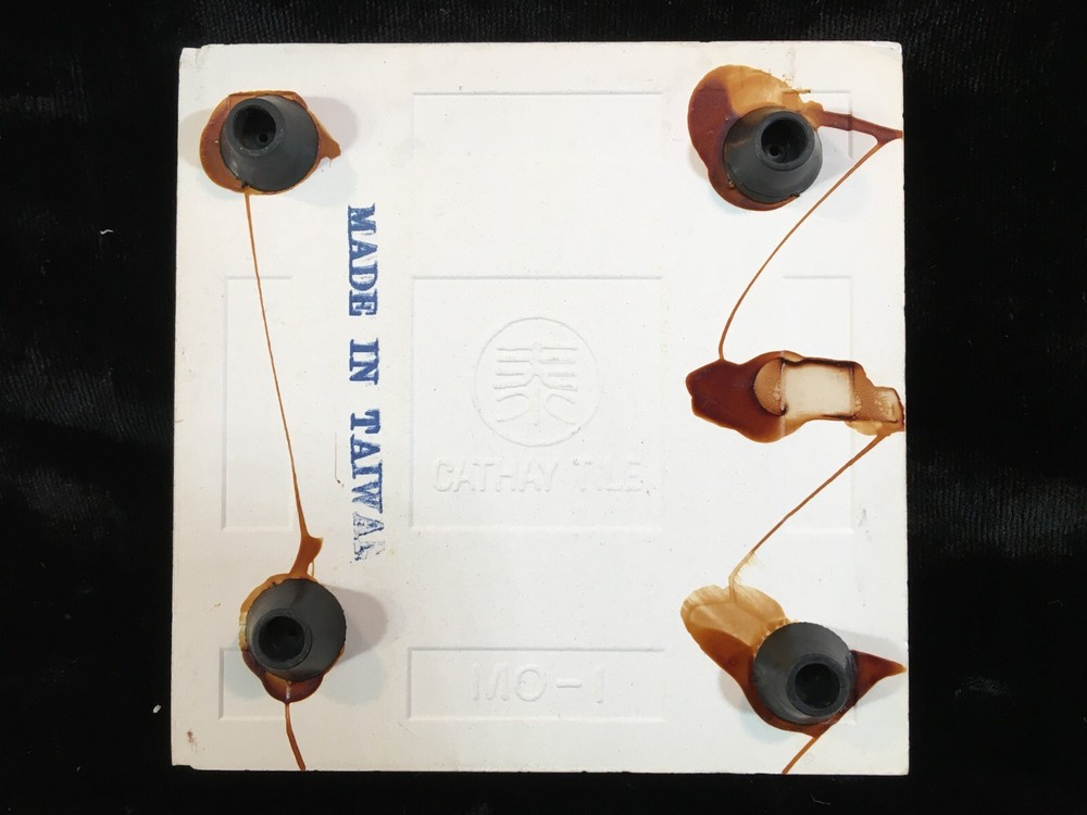 4 Ceramic 4-1/4" Square Cathay Tiles Trivets