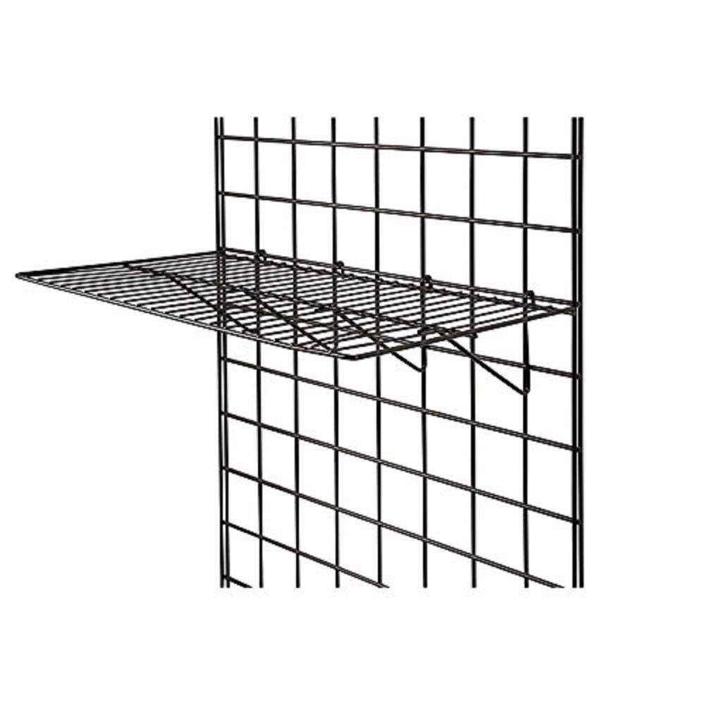 Only Hangers Black Grid Panel Display Shelf Box of 2