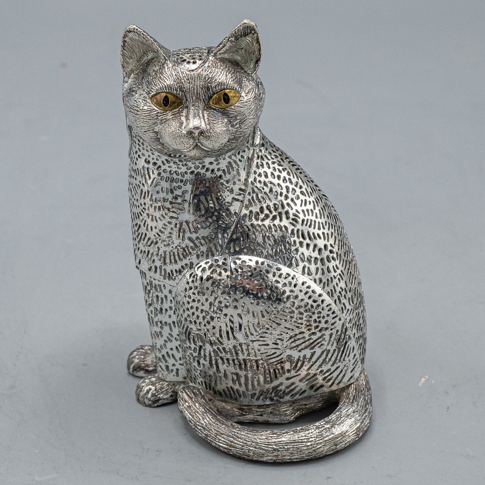 Christofle Lumiere D'Argent Collection Sitting Cat Silverplate France
