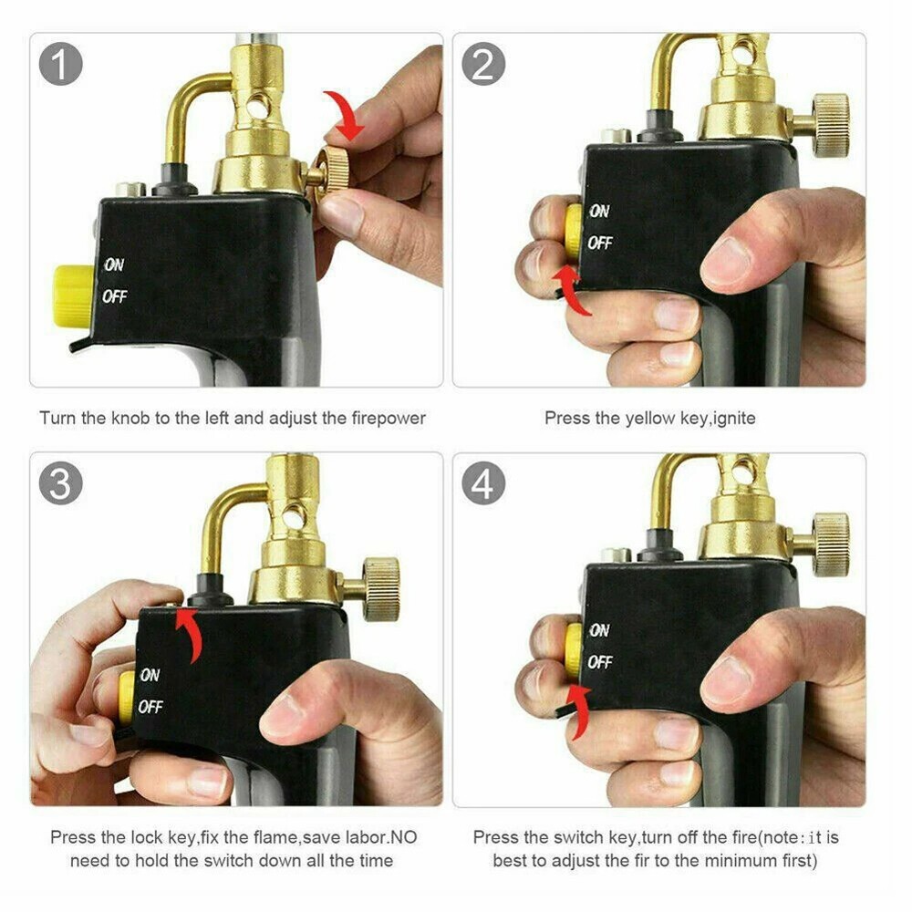 2X High Intensity Mapp Propane Gas Torch Brass Head Trigger Start Welding Torch