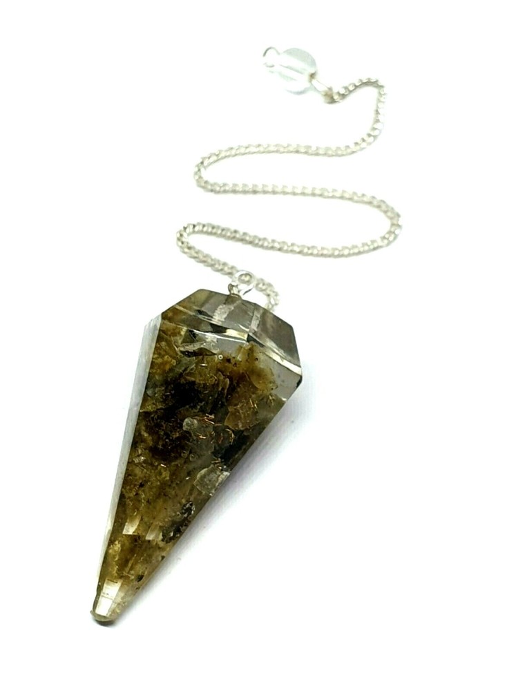 Orgone Labradorite Pendulum Dowser Gemstone Crystal EMF Protection Dowsing Point