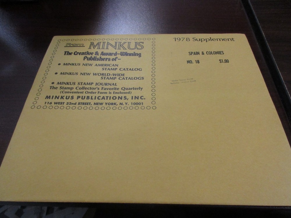 "MINKUS"  1978  SUPPLEMENT SPAIN & COLONIES  #18   W/FREE SHIPPING!!!