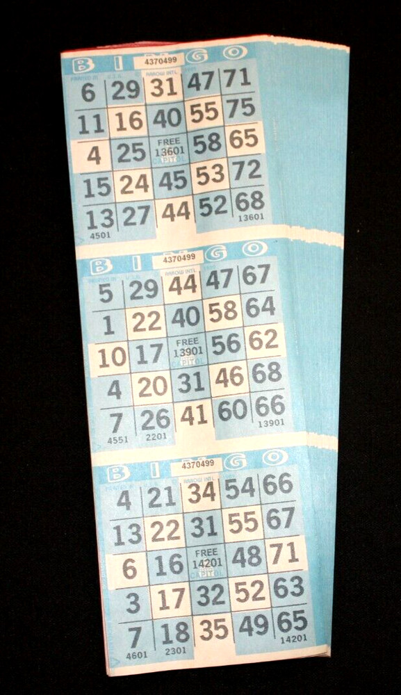 BINGO PAPER Cards sheets 3 on 5 Blue Diamond Pattern - 25 pack