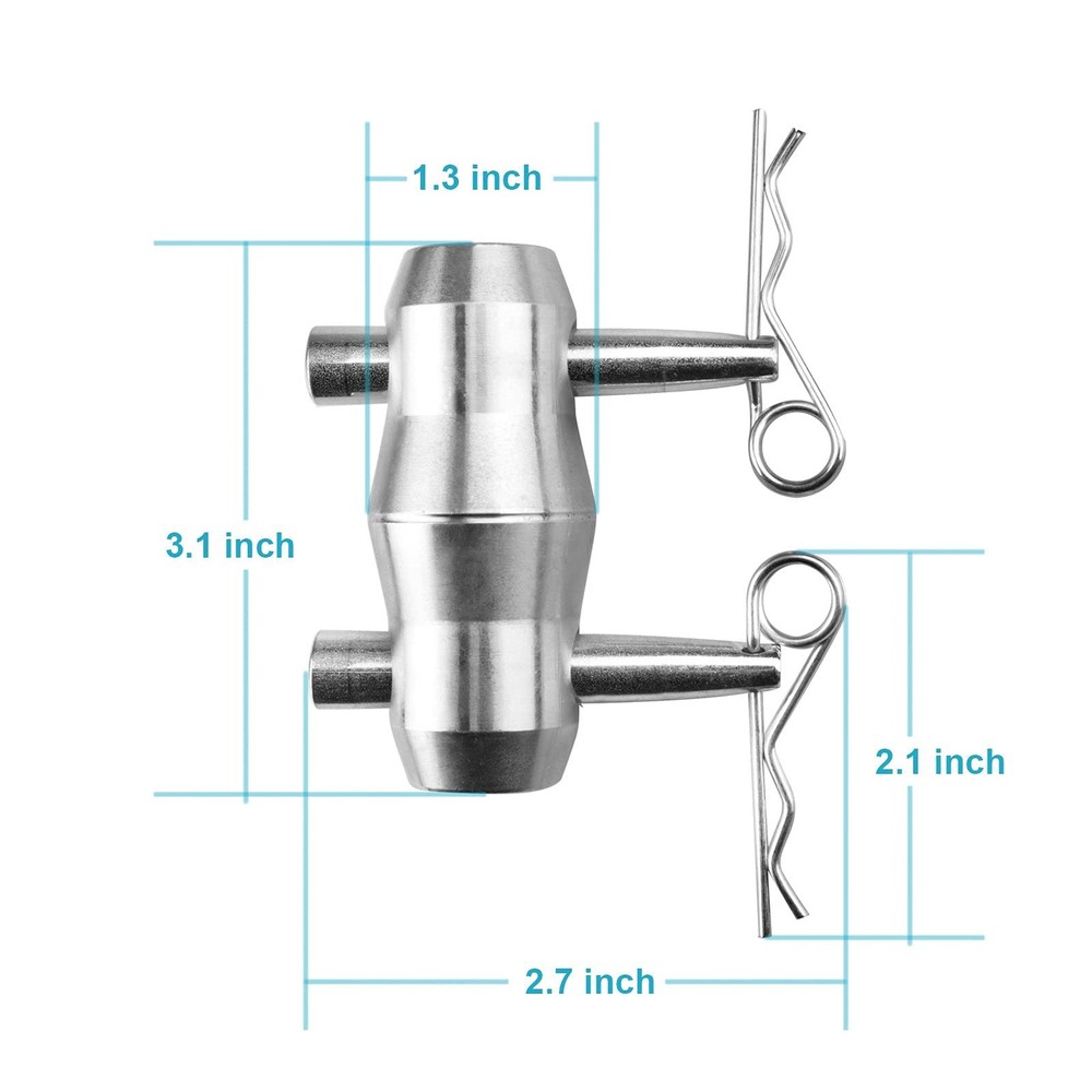 OTTFF 8 Pack Double Ended Conical Truss Coupler with Clips, 8 Sets, Silver