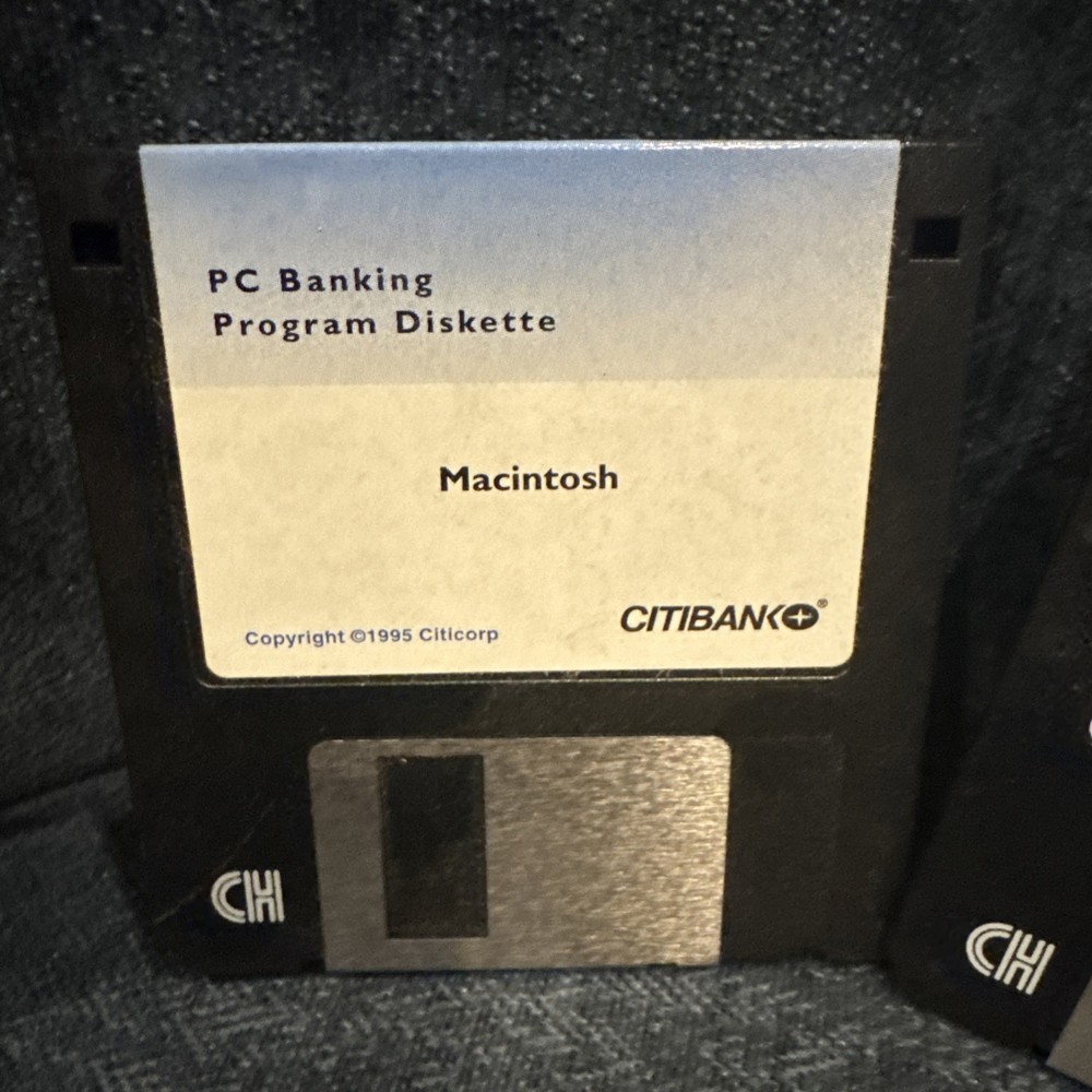 set of two Citibank PC banking program diskettes - Macintosh & IBM Compatible