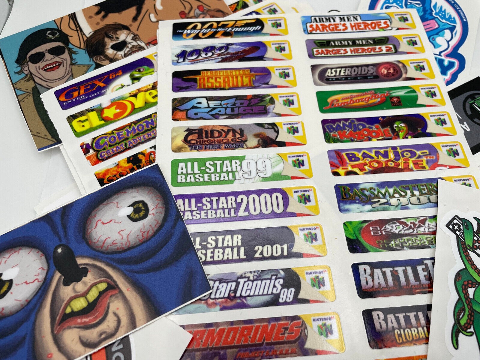 N64 Top End Labels For All 296 US Game Stickers + 215 Extras-Homeb. & Variants