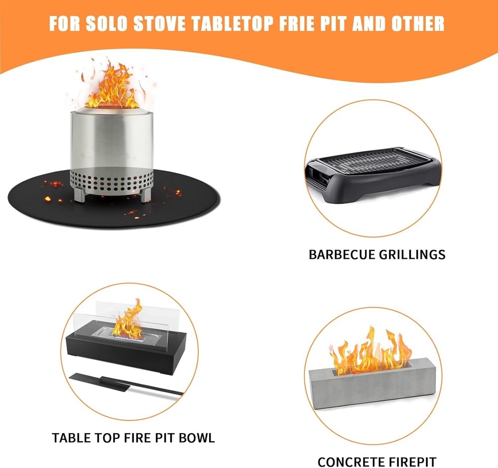 20'' Fire Pit Mat for Solo Stove Mesa/XL Tabletop Fire Pit,4-Layer Fireproof ...