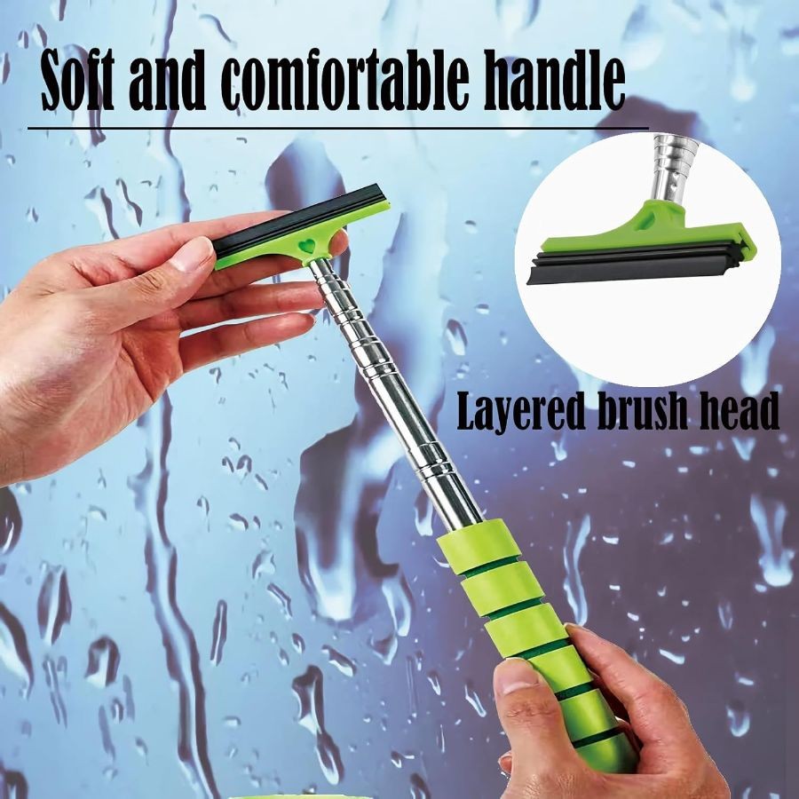Retractable Car Side Mirror Squeegee - 3 Pack Portable Telescopic Rearview Wiper