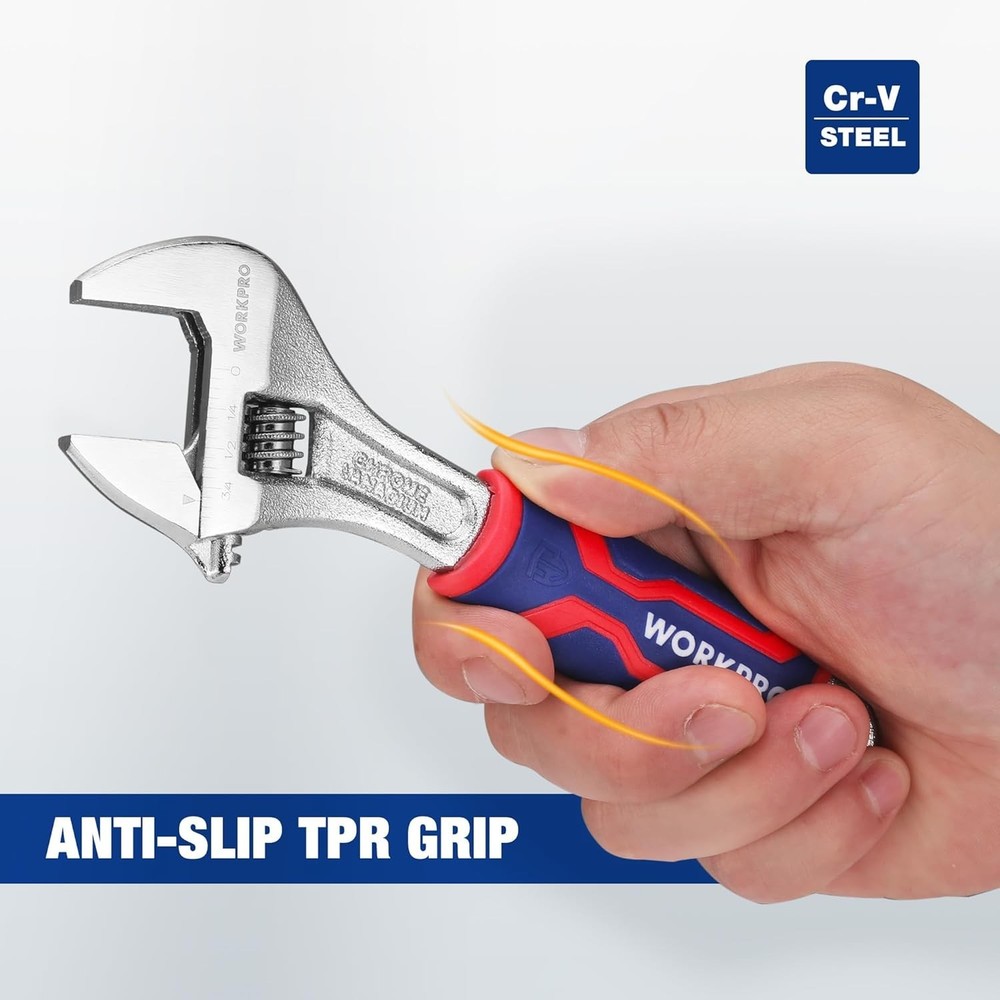 Versatile 6-Inch Adjustable Wrench with Precision Fit & Slip-Resistant Handle
