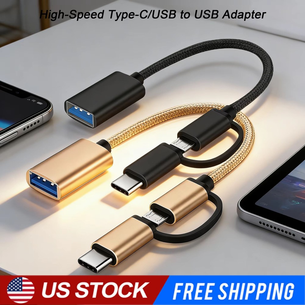2 In 1 USB 3.0 OTG Adapter Cable Type-C Micro USB To USB 3.0 Interface USA