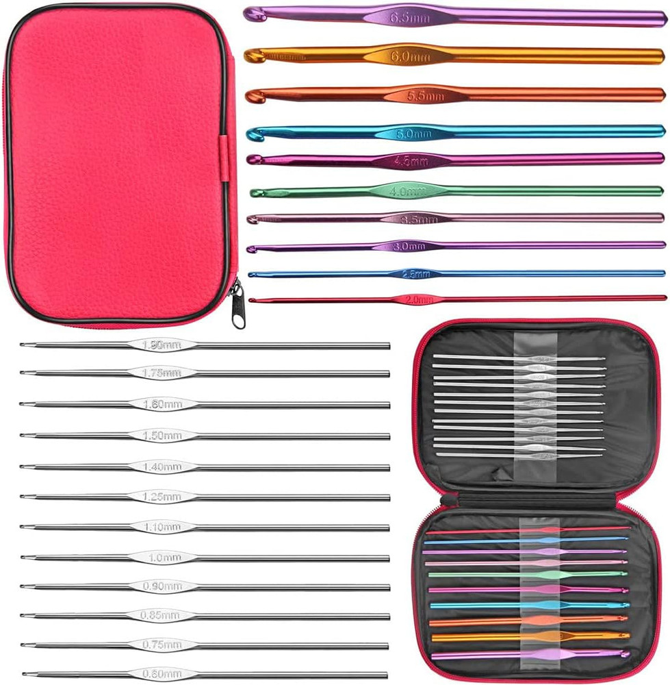 Crochet Hook Set with Yarn – 100pc Knitting Needles, Sewing & Craft Tools Kit