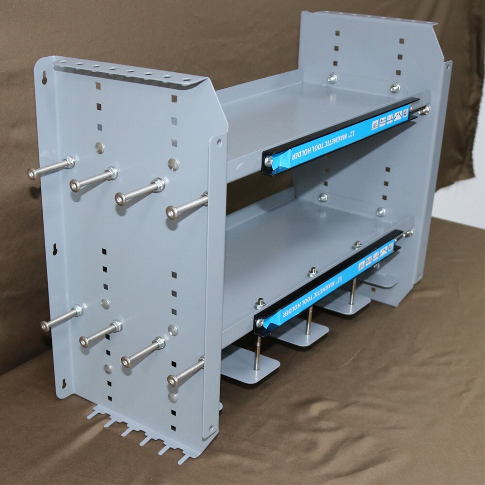 Multi-function Fixed Wall Type Three-layer Tool Rack w/12" Magnetic Strip 005821