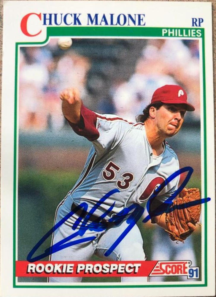 Chuck Malone Autographed 1991 Score #724