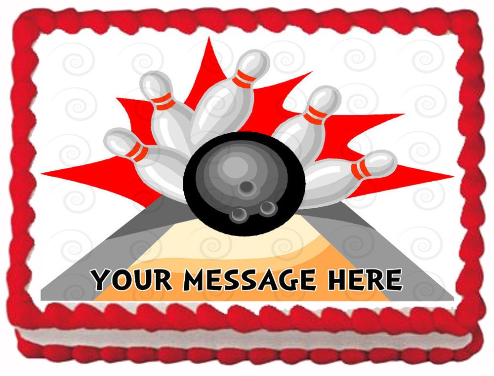 BOWLING STRIKE Image Edible Cake topper design