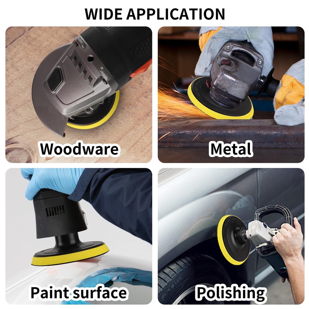 100PCS 4 Inch Sanding Discs and Hook Loop Backing Pad, Angle Grinder Sander A...