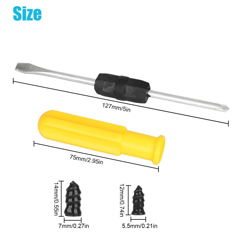 60PCS Car Vacuum Tire Repair Nail Rubber Screw Nails+ Screwdriver Tool Set w/Box