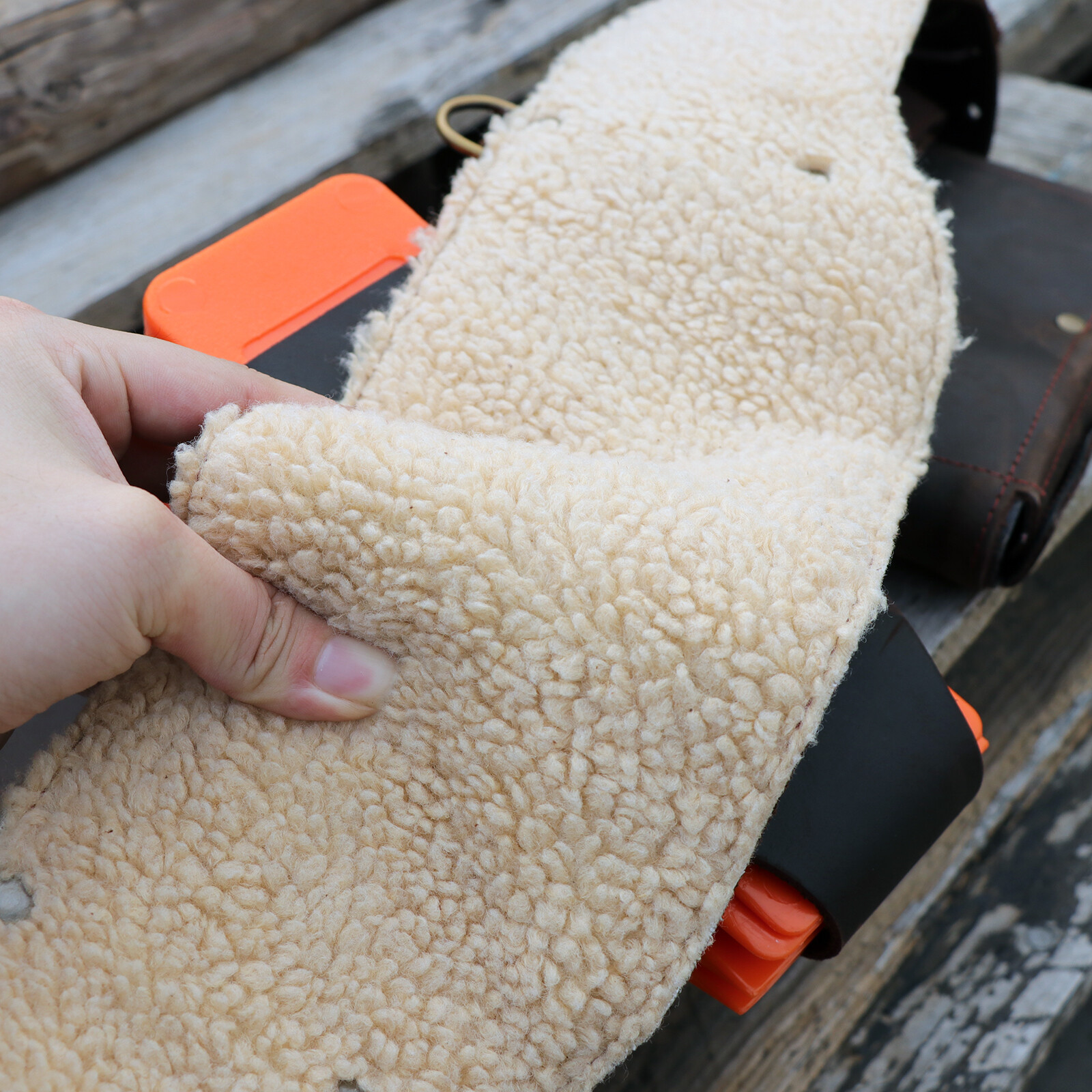 TOURBON Leather Logging Belt Kits Felling Tools Carry Suspenders Adjustable Gift