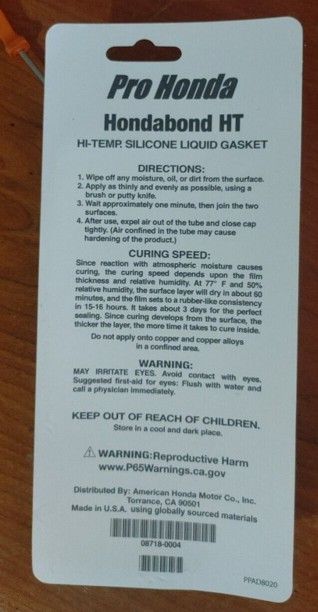 Genuine OEM Honda Bond HT Silicone Liquid Gasket High Temp NEW 08718-0004