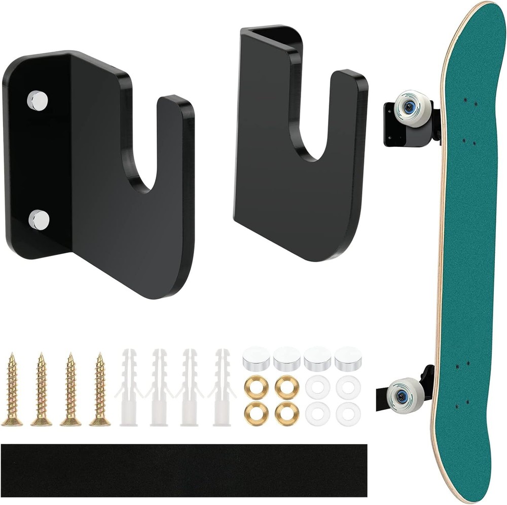 Cosmos Acrylic Skateboard Wall Mount One Size, Solid Black