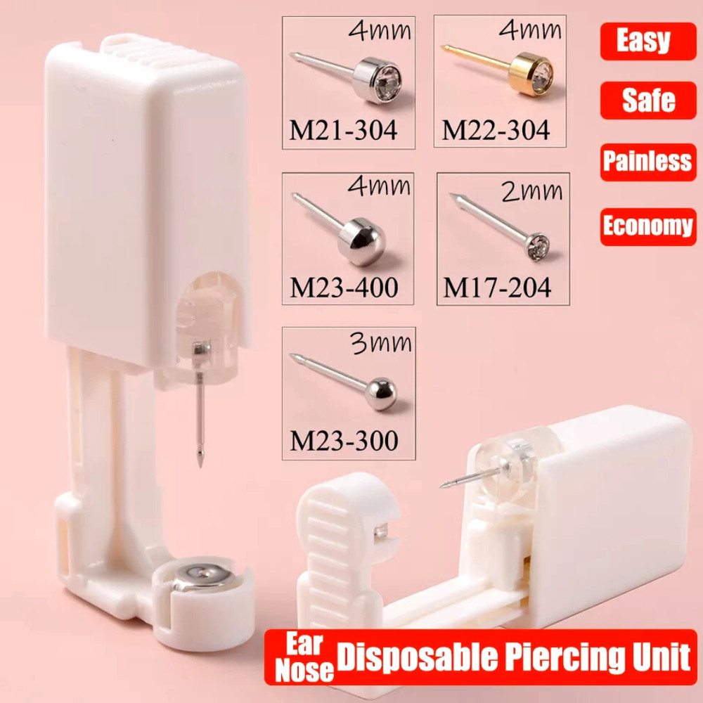 2 Pack Self Ear Piercing Gun Disposable Self Ear Piercing Kit Safety Earring