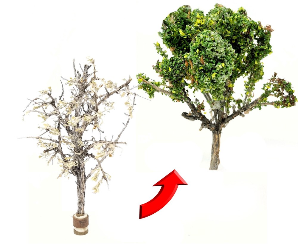 6 10" SAGEBRUSH ARMATURES Deciduous Model Train Scenery Trees O Scale Wargaming