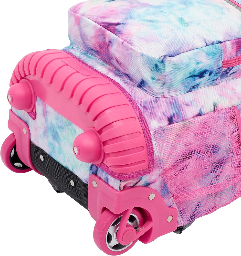 18" Rolling Backpack with Shoulder Straps, Tye Dye
