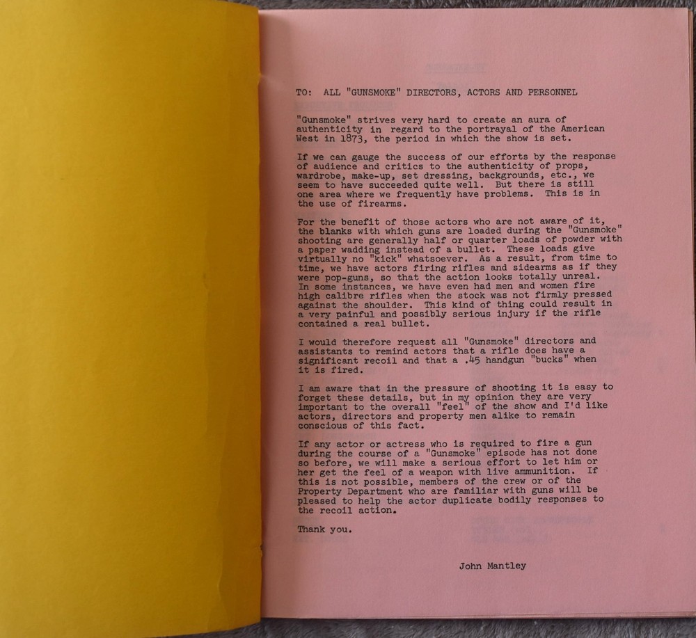 1972 Gunsmoke (Talbot) Original Final Draft Script